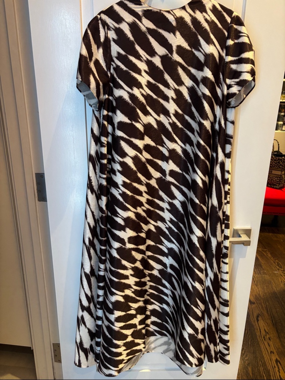 Banana Republic Black and White Asymmetrical Midi Dress